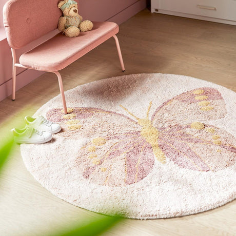 LIFETIME Kidsrooms Round Butterfly Rug