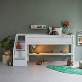 LIFETIME Kidsrooms Mid-Sleeper Bed with Storage Steps