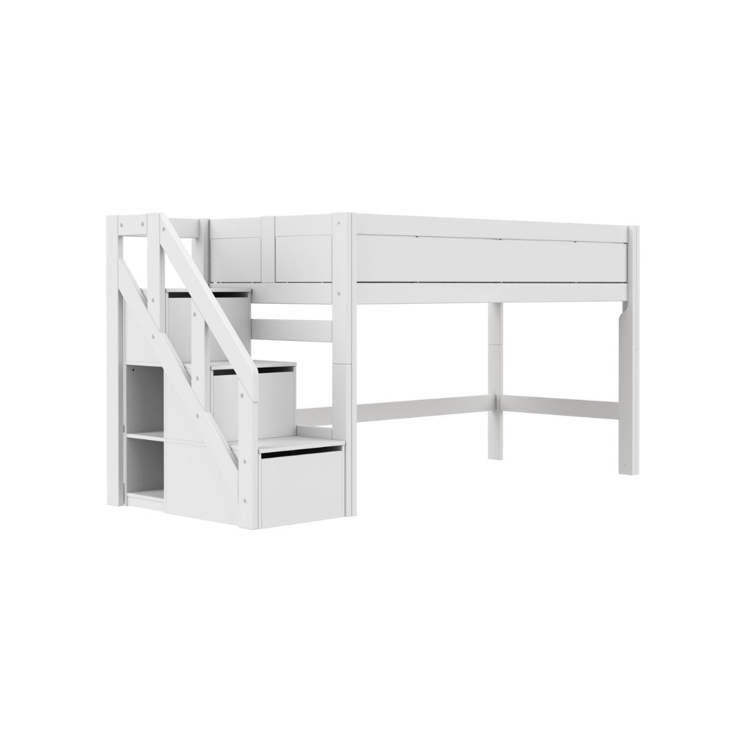 LIFETIME Kidsrooms Mid-Sleeper Bed with Storage Steps