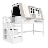 LIFETIME Kids Adventure Hangout Mid Sleeper Bed with Storage Steps and Den