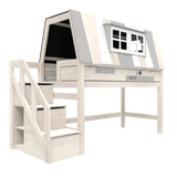 LIFETIME Kids Adventure Hangout Mid Sleeper Bed with Storage Steps and Den 