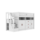 LIFETIME Kidsrooms BREEZE Collection All-IN-ONE High Sleeper with Storage Steps