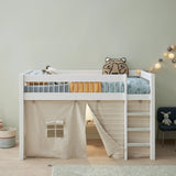 LIFETIME Kidsrooms BREEZE Semi High-Bed with Optional Curtains 