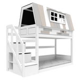 LIFETIME Kidsrooms My hangout Low Bunk Bed with Storage Steps 