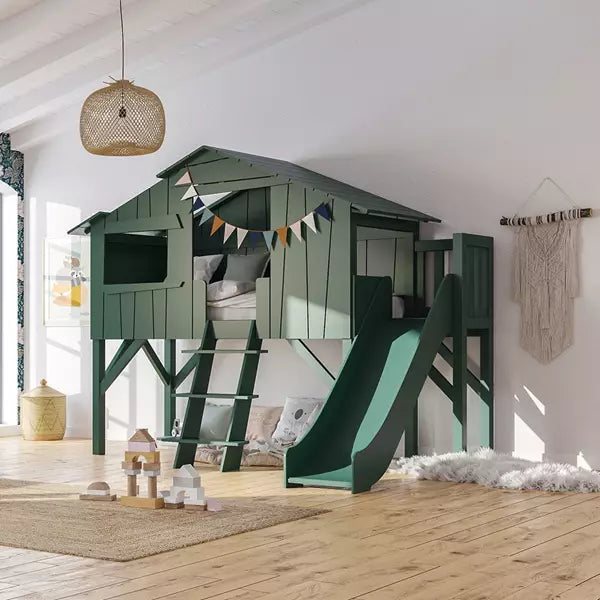 Mathy By Bols Treehouse Bed with Platform and Slide - Various Sizes