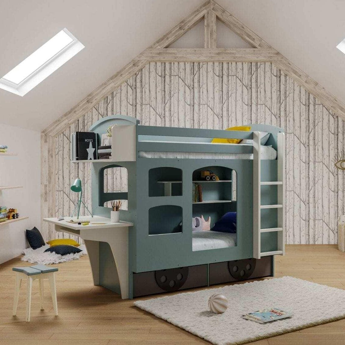 Mathy by Bols Wagon Bunk Bed With Drawers