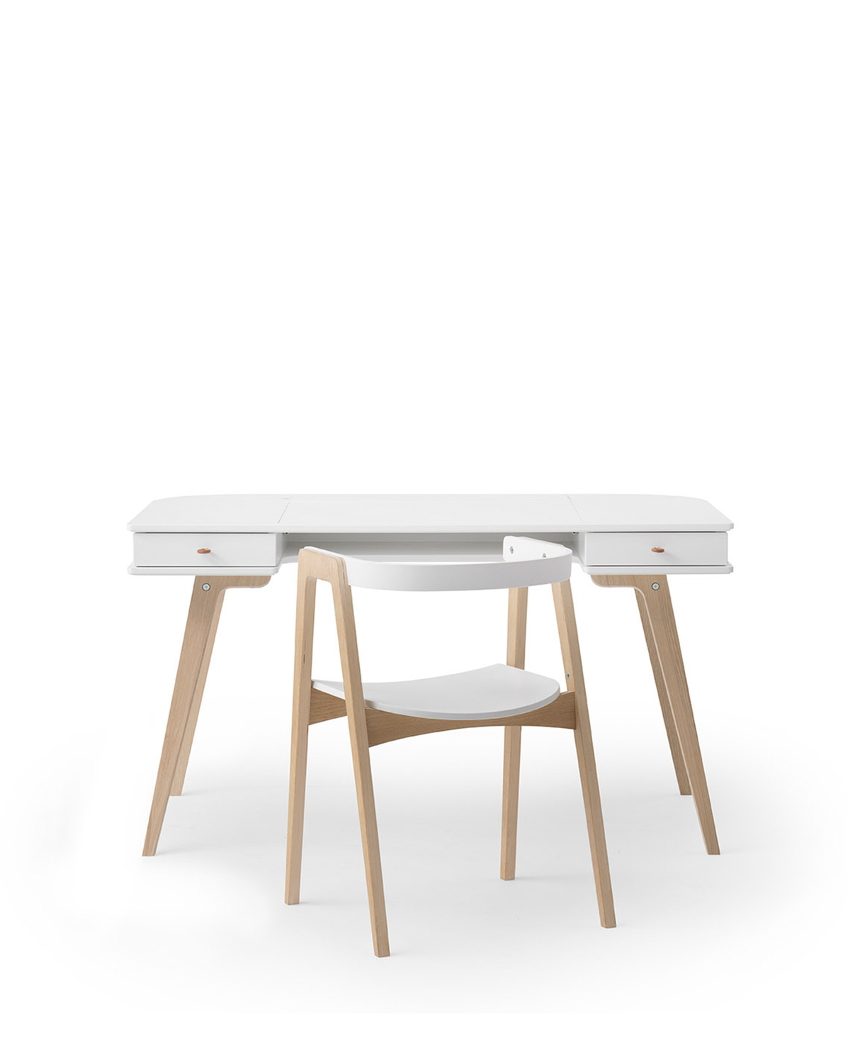 Oliver Furniture Wood Desk & Armchair White/Oak 66cm