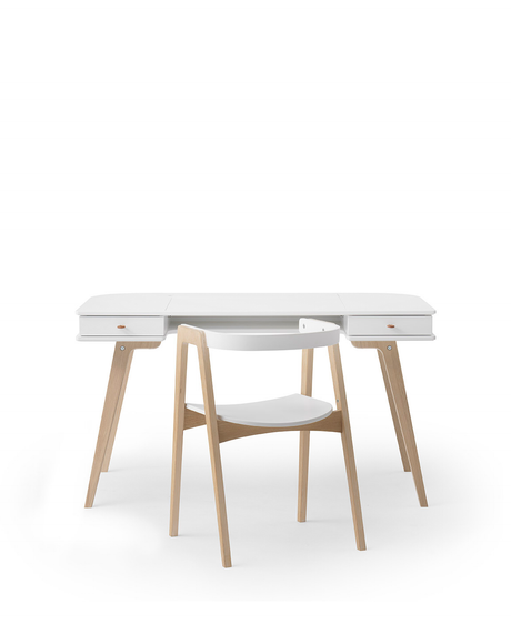 Oliver Furniture Wood Desk & Armchair White/Oak 66cm