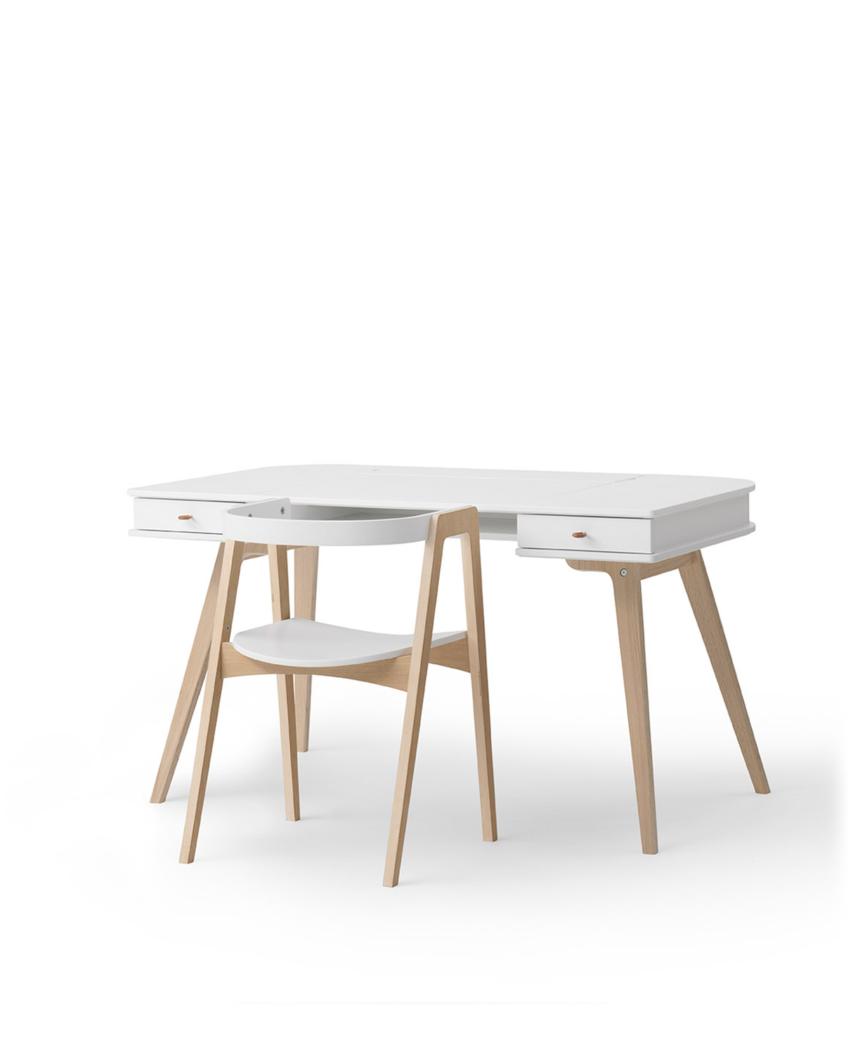 Oliver Furniture Wood Desk & Armchair White/Oak 66cm