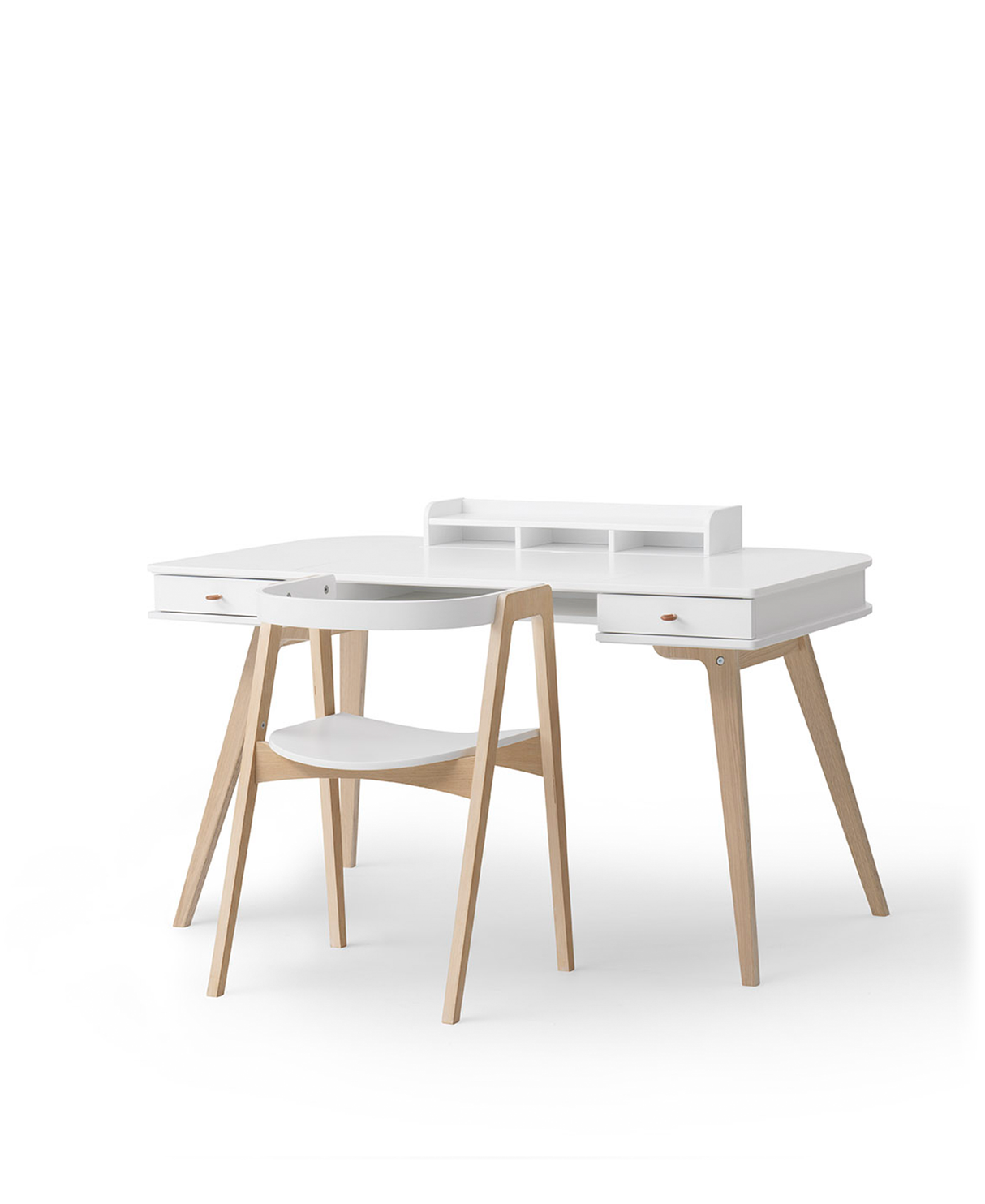 Oliver Furniture Wood Desk & Armchair White/Oak 66cm