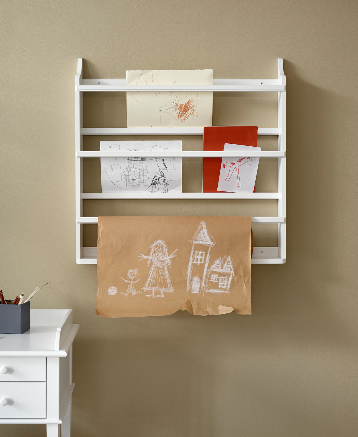 Seaside plate rack, white