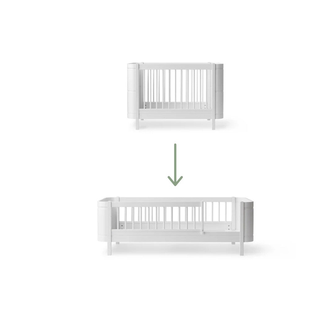 Oliver Furniture Mini+ Junior Kit MINI+ COT to JUNIOR BED White 041494