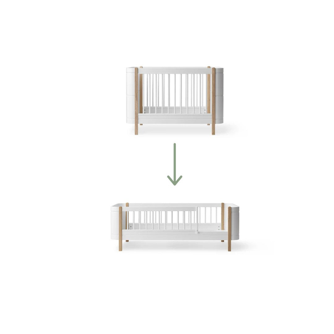 Oliver Furniture Mini+ Junior Kit MINI+ COT to JUNIOR BED White/Oak 041493