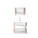 Oliver Furniture Mini+ Junior Kit MINI+ COT to MINI+ LOW BUNK BED White/Oak 041493+041481