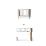 Oliver Furniture Mini+ Junior Kit MINI+ COT to MINI+ LOW LOFT BED White/Oak 041493+041453