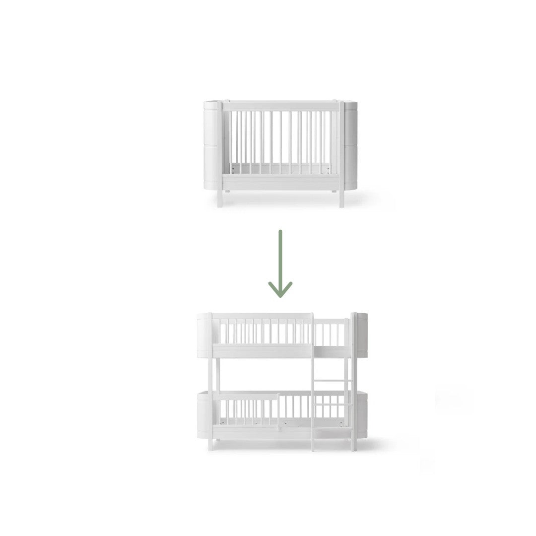 Oliver Furniture Mini+ Junior Kit MINI+ COT to MINI+ LOW BUNK BED White 041494+041482