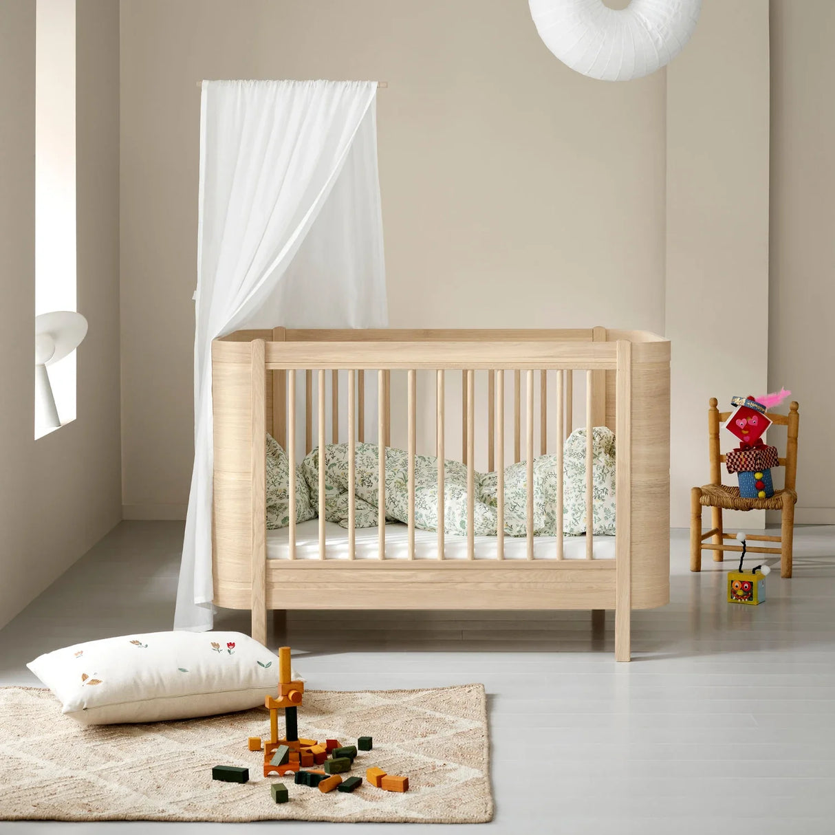 Oliver Furniture Wood Mini Cot Bed Excluding Junior Kit in Oak JoJoBeds