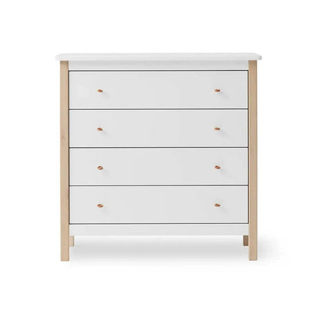 Oliver Furniture Wood Dresser 4 Drawers in White/Oak