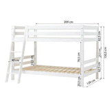 Hoppekids ECO Luxury Bunk Bed, White, Pine, 70x160 cm