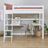 Hoppekids ECO Luxury Loft Bed with Desk, White, Pine, 90x200 cm