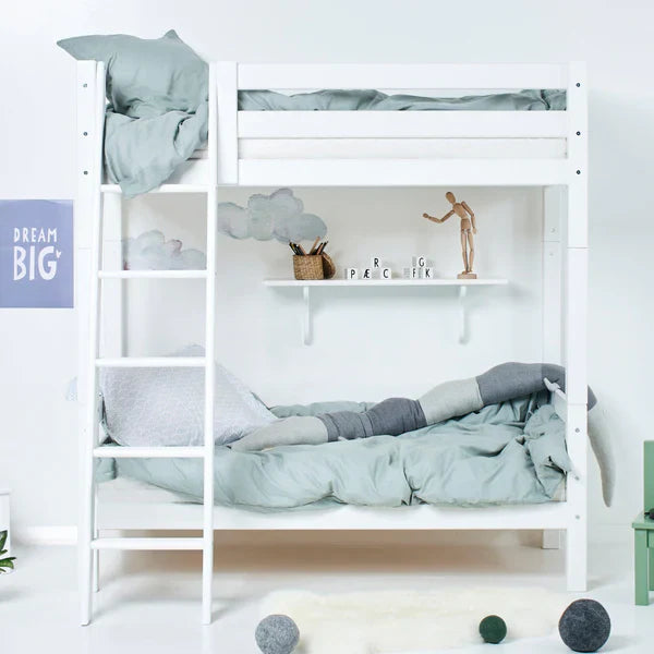 Hoppekids ECO Luxury High Bunk Bed, White, Pine, 70x160 cm