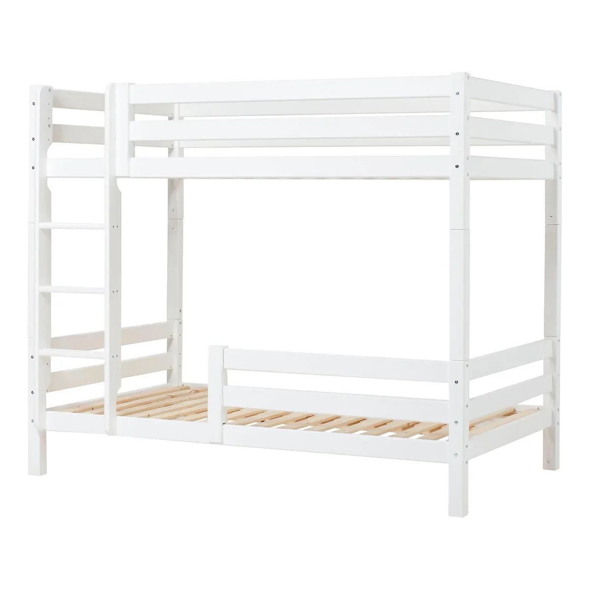 Hoppekids ECO Luxury High Bunk Bed with Bed Rail, White, Pine, 70x160 cm