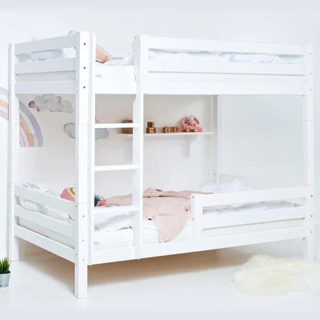 Hoppekids ECO Luxury High Bunk Bed with Bed Rail, White, Pine, 70x160 cm