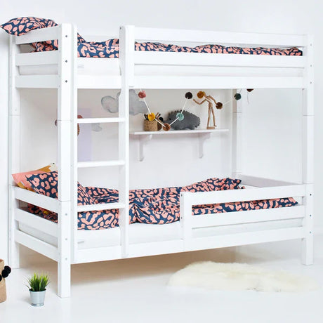 Hoppekids ECO Luxury High Bunk Bed with Bed Rail, White, Pine, 70x160 cm
