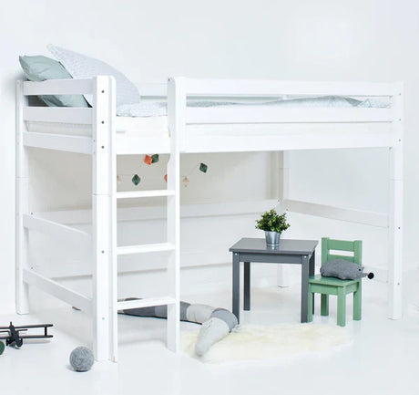 Hoppekids ECO Luxury High Sleeper Bed, White, Pine, 70x160 cm