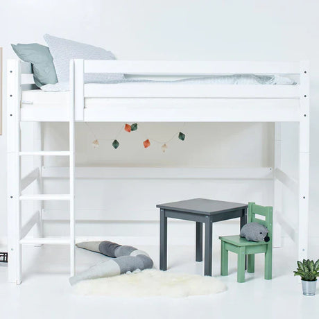 Hoppekids ECO Luxury High Sleeper Bed, White, Pine, 70x160 cm
