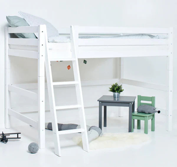 Hoppekids ECO Luxury High Sleeper Bed, White, Pine, 70x160 cm