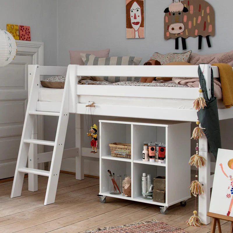 Hoppekids Shelf with wheel, White, Pine
