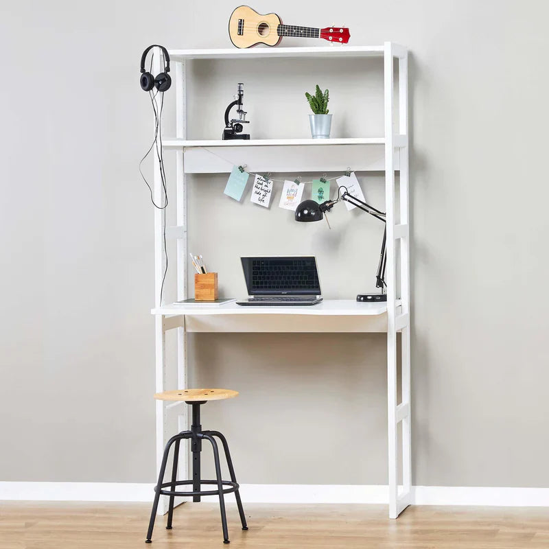 Hoppekids STOREY section with 2 shelves and writing board, White, Pine