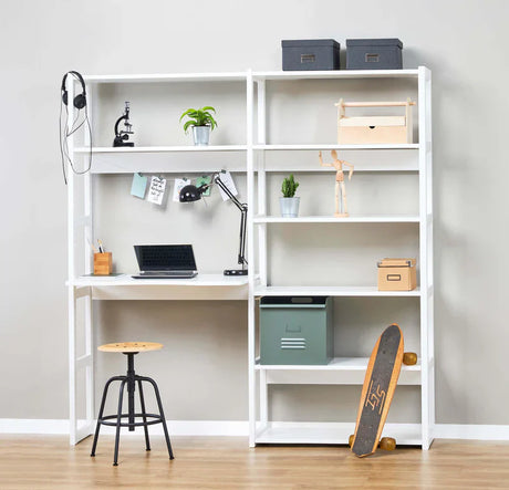 Hoppekids STOREY set with 8 shelves and writing board, White, MDF