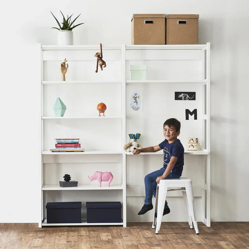 Hoppekids STOREY set with 8 shelves and writing board, White, MDF