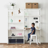 Hoppekids STOREY set with 8 shelves and writing board, White, MDF