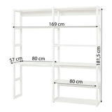 Hoppekids STOREY set with 8 shelves and writing board, White, MDF