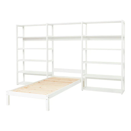 Hoppekids STOREY set with 14 shelves and bed, White, Pine, 70x160 cm