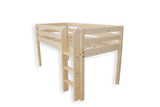 FLEXA Classic Raw Mid Sleeper Bed, Solid Pine/Birch Plywood, 90x200 cm