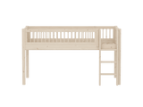 FLEXA Classic Mid Sleeper Bed with straight ladder, Solid Pine/Birch Plywood, 90x200 cm