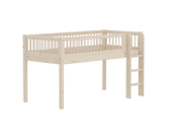 FLEXA Classic Mid Sleeper Bed with straight ladder, Solid Pine/Birch Plywood, 90x200 cm