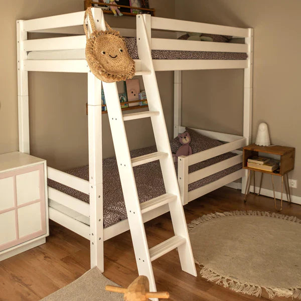 Hoppekids ECO Luxury High Bunk Bed, White, Pine, 70x160 cm