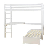 Hoppekids ECO Dream Loft bed with lounge module and tabletop, White, Pine, 90x200 cm