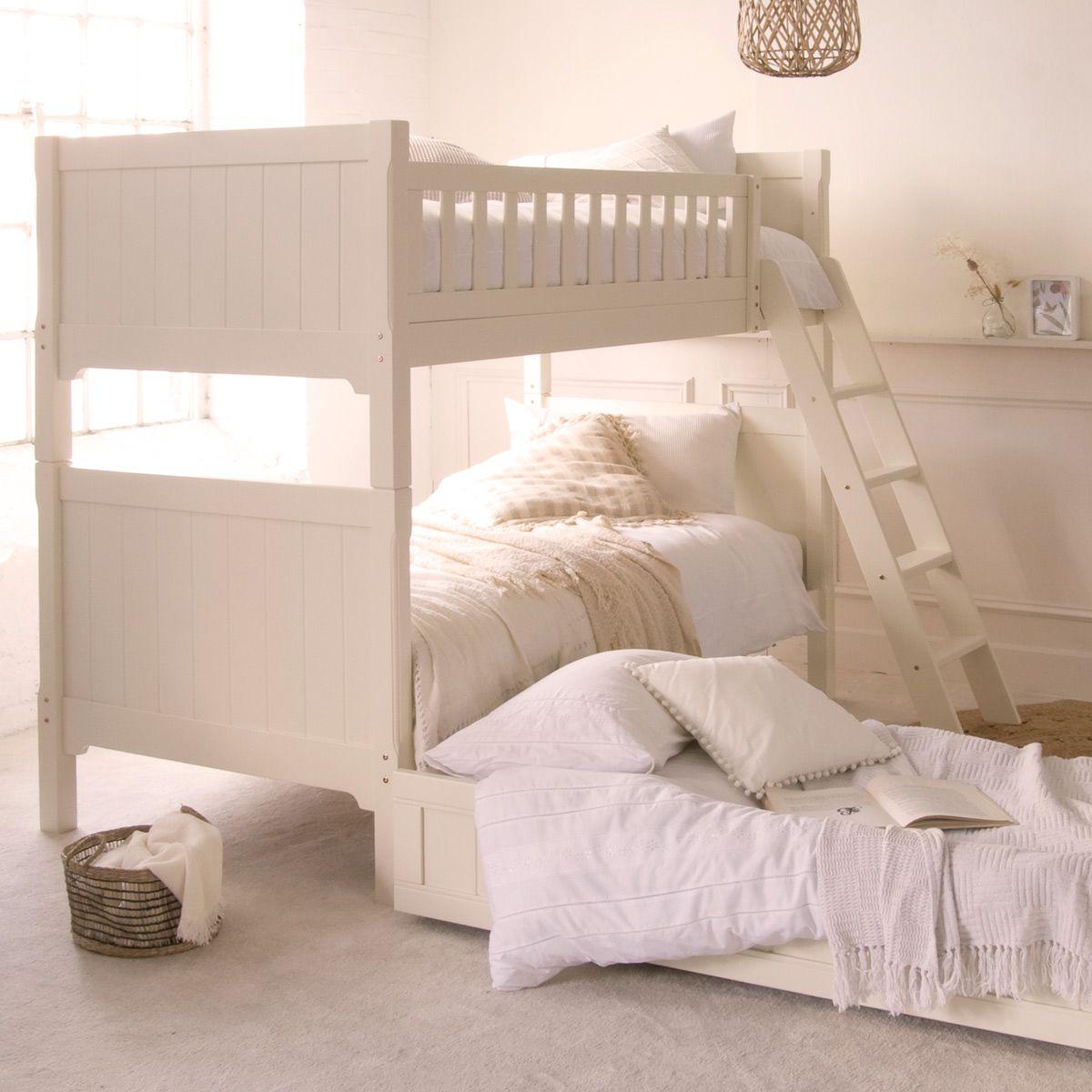 Little Folks Furniture Fargo Bunk Bed With Trundle In Ivory White