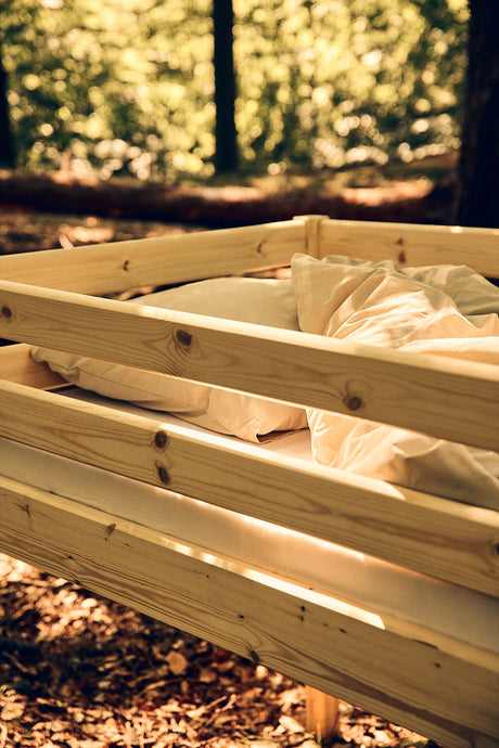 FLEXA Classic Raw Mid Sleeper Bed, Solid Pine/Birch Plywood, 90x200 cm