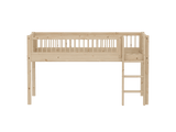 FLEXA Classic Mid Sleeper Bed with straight ladder, Solid Pine/Birch Plywood, 90x200 cm