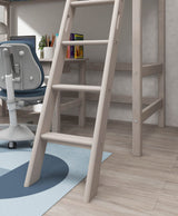 FLEXA Classic High Sleeper Bed with slanting ladder, Solid Pine/Birch Plywood, 90x200 cm