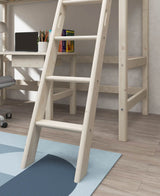 FLEXA Classic High Sleeper Bed with slanting ladder, Solid Pine/Birch Plywood, 90x200 cm