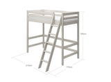 FLEXA Classic High Sleeper Bed with slanting ladder, Solid Pine/Birch Plywood, 90x200 cm