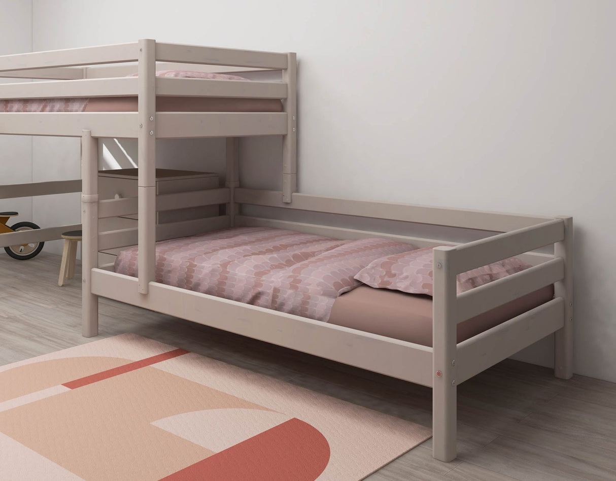 FLEXA Classic Mid Sleeper Bed with slanting ladder, Solid Pine/Birch Plywood, 90x200 cm